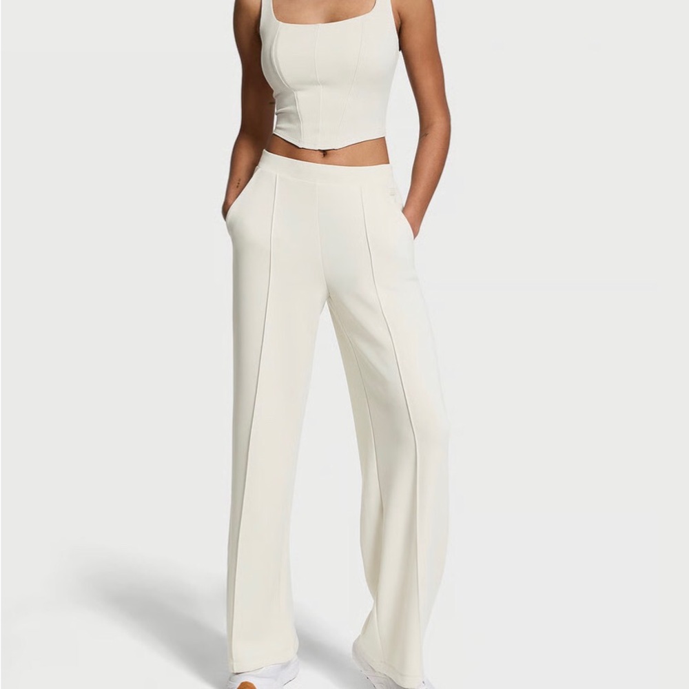 Victoria's Secret VSX cream nwt  Wide-Leg High-Rise Pants